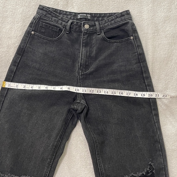 Black Denim High Waisted Distressed Jeans - Picture 6 of 9
